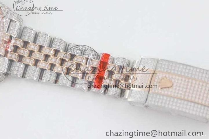 1225 Affordable Datejust 41 SS RG Full Diamonds TWF 1:1 Best Edition Arabic Markers Dial on Jubilee Bracelet A 2385